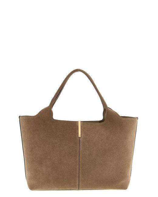 Tod's Brown Small To Medium Suede Shopping Bag