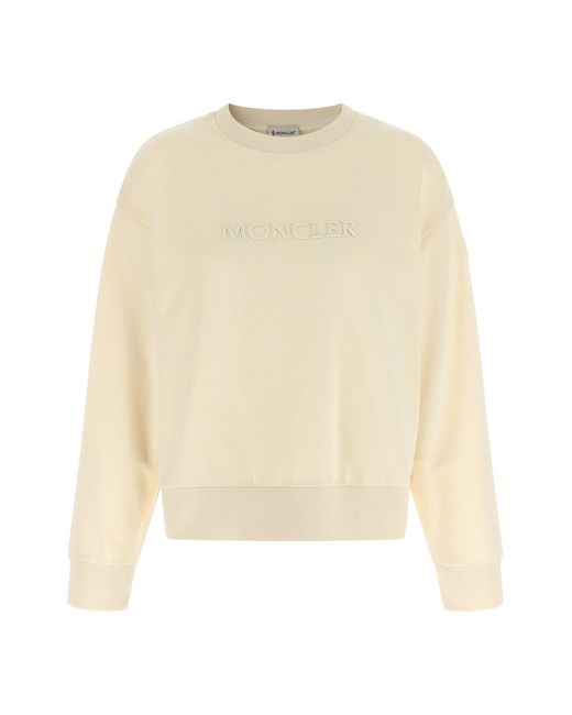 Moncler Natural Logo Embroidery Sweatshirt