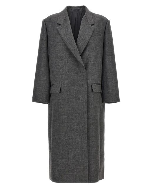 Brunello Cucinelli Gray Double-breasted Coat