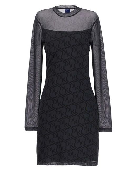 Karl Lagerfeld Black 'mesh Monogram' Dress