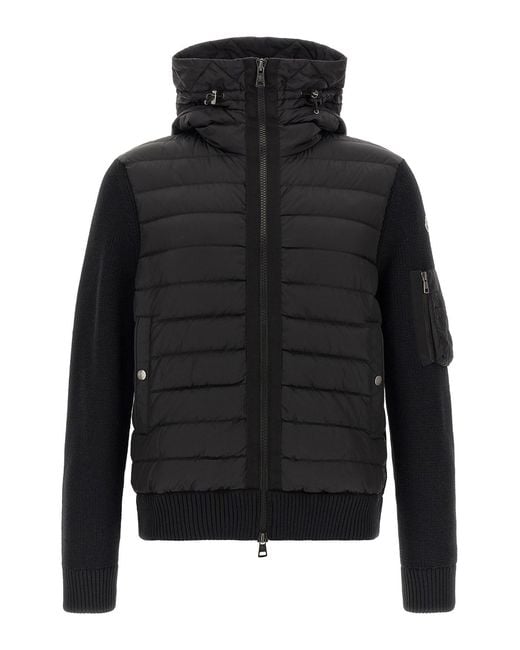 Moncler Black Padded Cardigan for men