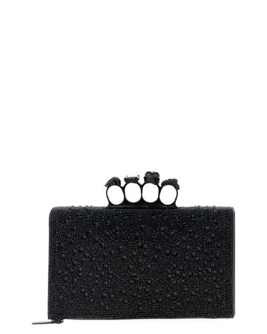 Alexander McQueen Black 'knuckle' Flat Clutch