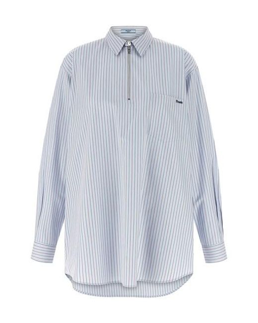 Camicia Righe di Prada in Blue