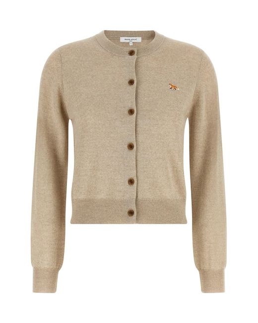 Maison Kitsuné Natural 'baby Fox' Cardigan