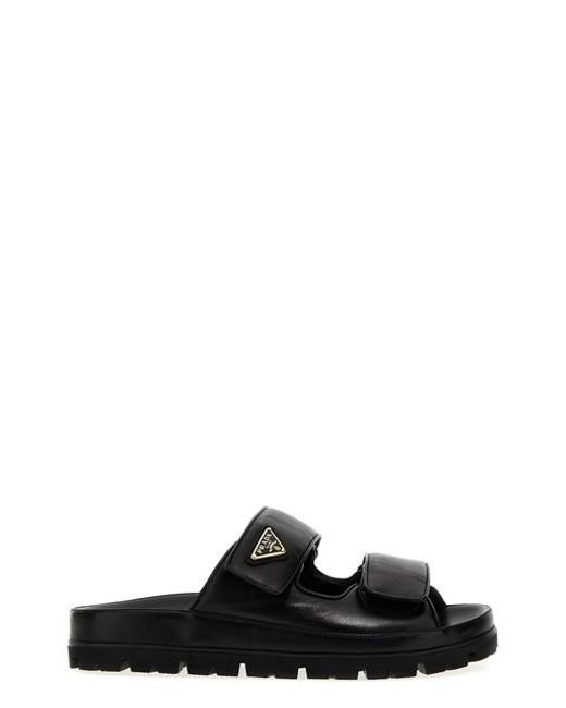 Prada Black 'slider' Sandals