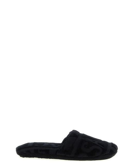 Versace Black 'versace Allover' Slippers