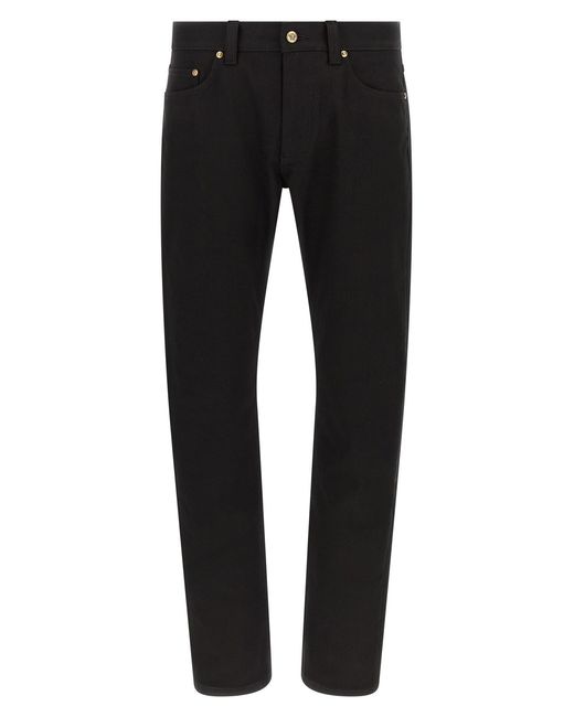 Versace Black Medusa Embroidery Jeans for men