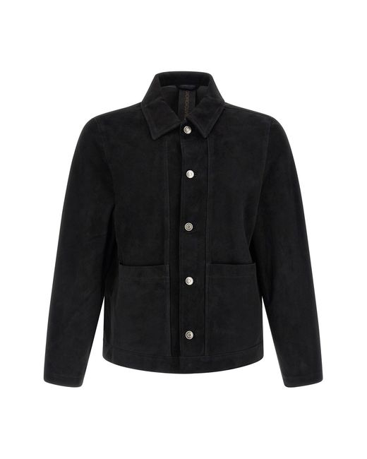 Giorgio Brato Black Fiore Suede Jacket for men