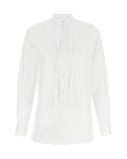 Gucci White Double G Embroidery Shirt