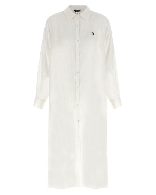 Polo Ralph Lauren White 'maxi Boyfriend Shirt' Dress