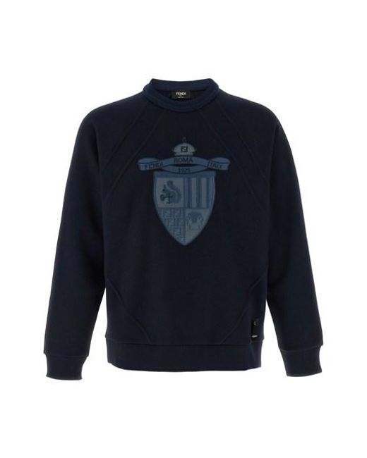 Felpa ' Crest' di Fendi in Blue da Uomo
