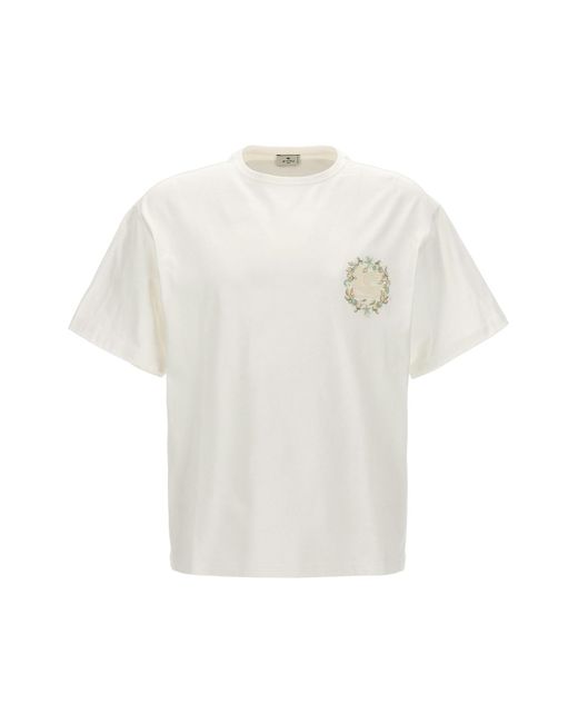 Etro T-Shirt Mit Logostickerei in White für Herren
