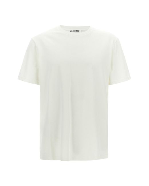 Jil Sander White Logo Patch T-shirt for men