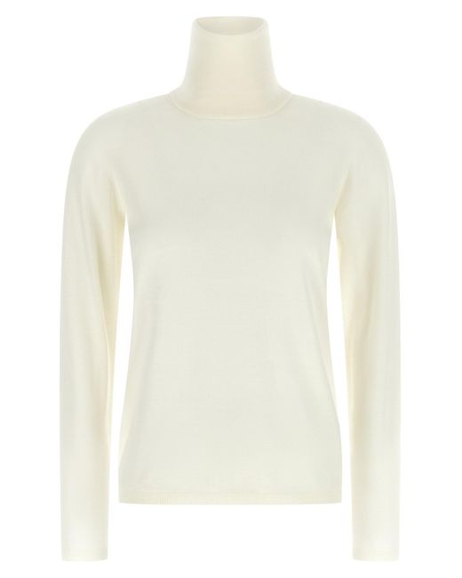 Max Mara White 'saluto' Turtleneck Sweater