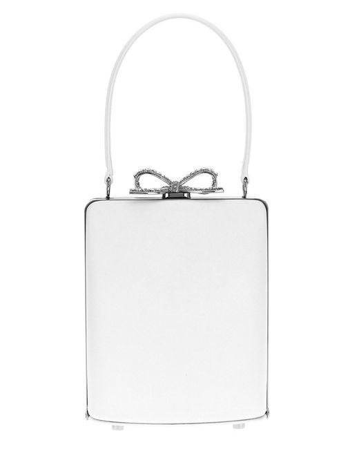 Self-Portrait White 'cream Leather Mini Bow' Handbag for men