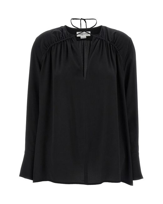 Victoria Beckham Black 'gather Detail Tie' Blouse