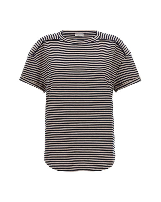 Brunello Cucinelli Multicolor Striped T-shirt