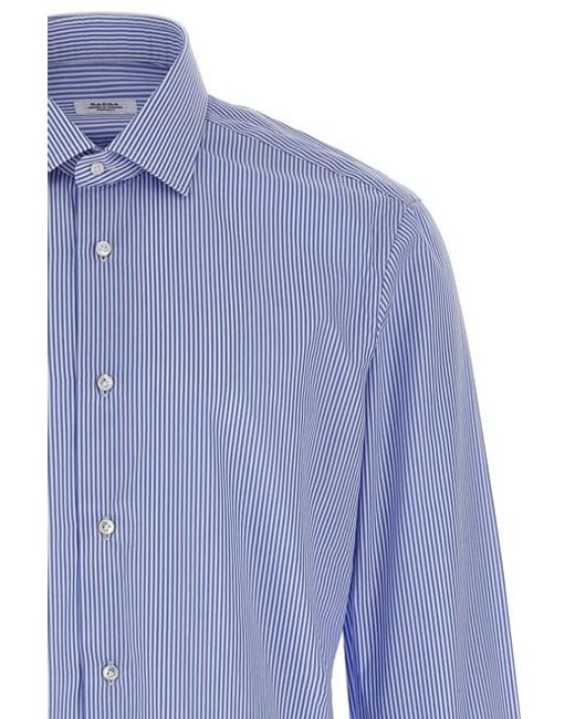 Camicia righe di Barba Napoli in Blue da Uomo