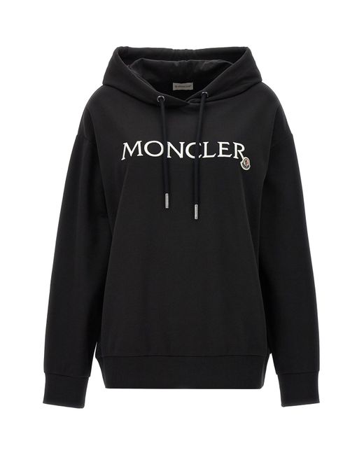 Moncler Black Lgoo Embroidery Hoodie