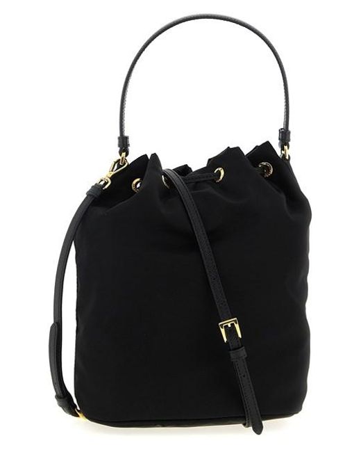 Borsa A Secchiello Duet Re-Nylon di Prada in Black