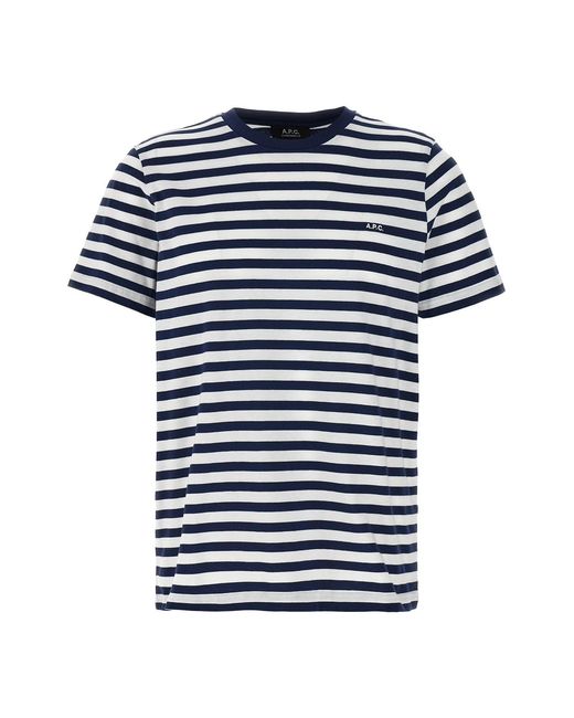 A.P.C. Blue 'emilien' T-shirt for men