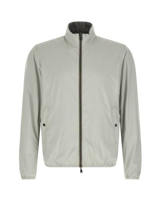 Herno Gray Reversible Bomber Jacket for men