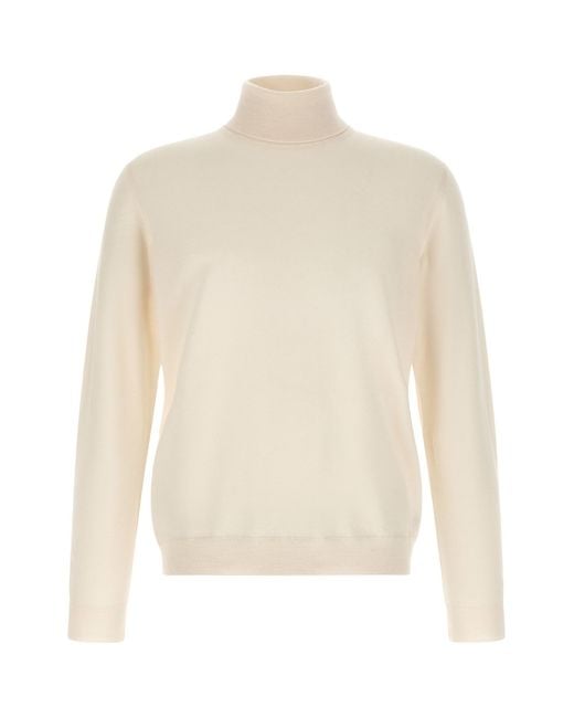 Zanone White Turtle-neck Sweater for men