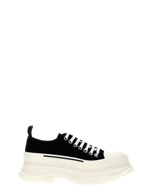 Sneakers in pelle con plateau di Alexander McQueen in Black da Uomo