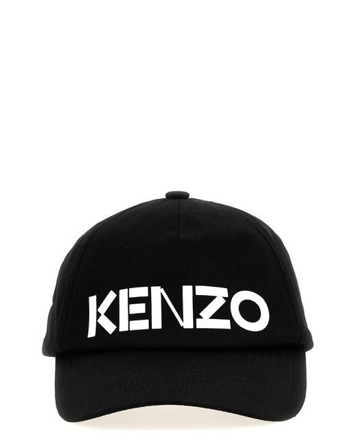 KENZO Black Logo Printed Cap for men