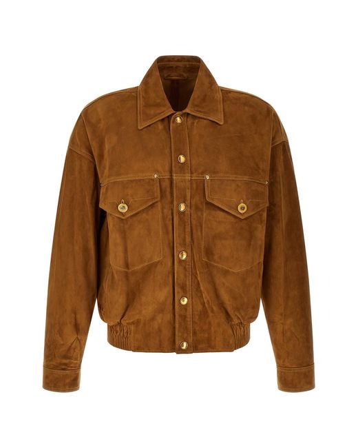 Versace Brown Suede Blouson for men
