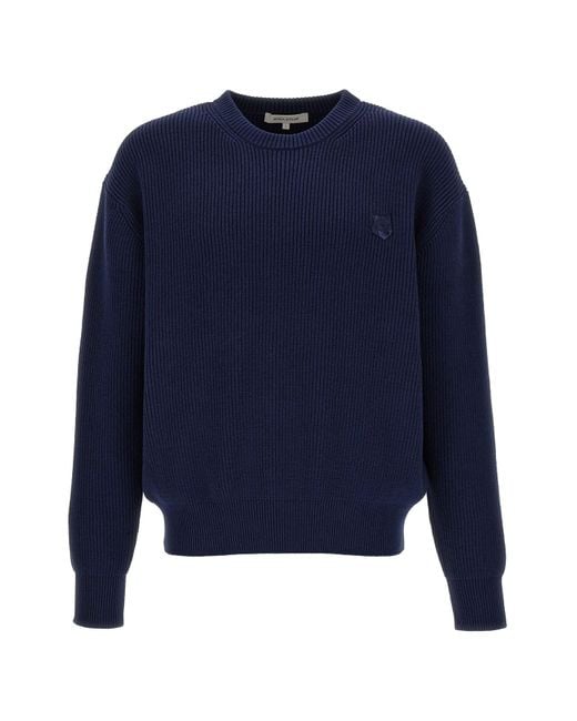 Maison Kitsuné Blue 'bold Fox Head' Sweater for men