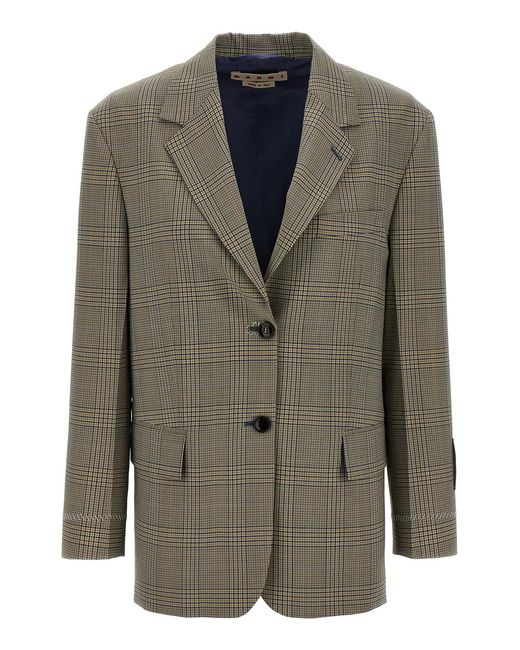 Marni Green Prince Of Wales Blazer