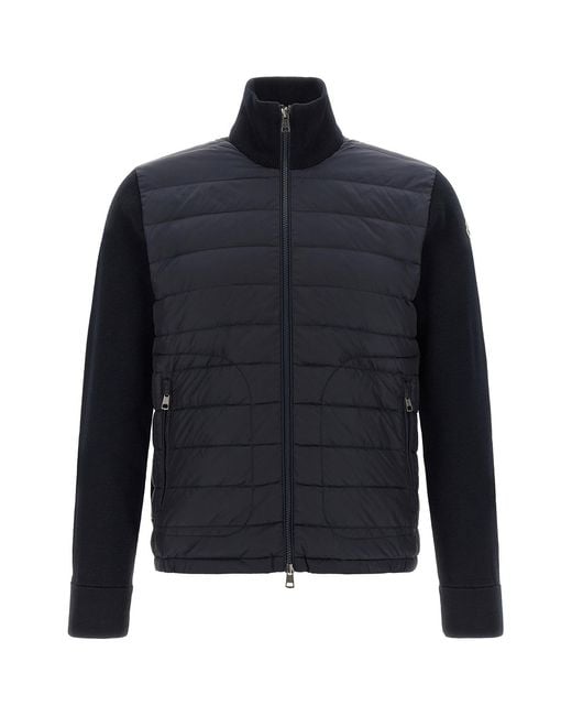 Moncler Blue Padded Cardigan for men