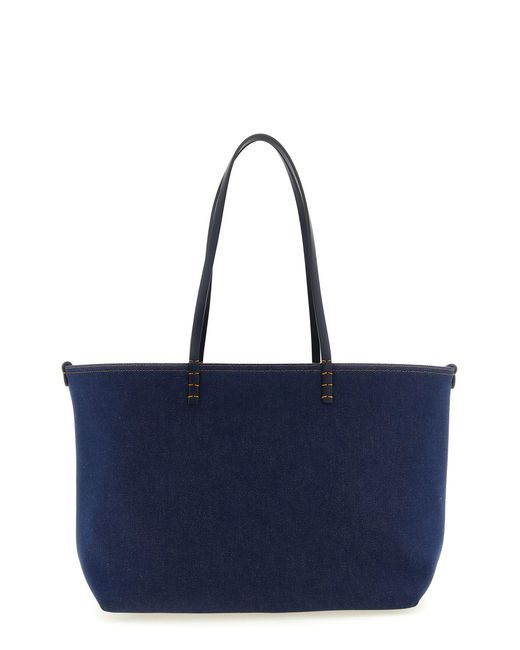 Fendi Blue 'roll' Medium Reversible Shopping Bag