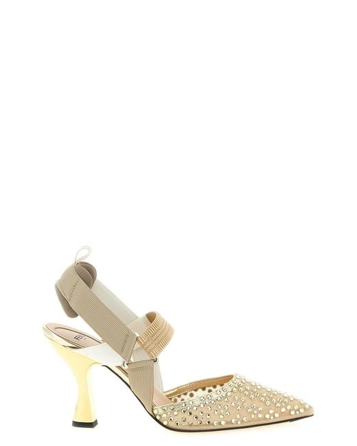 Fendi White 'colibrì' Slingback