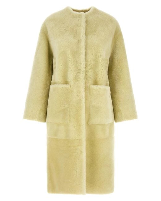 Blancha Yellow Long Fur Coat