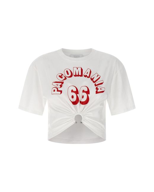 Rabanne White Printed Piercing T-shirt