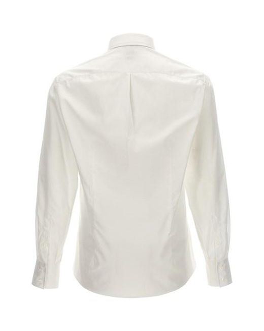 Camicia cotone di Brunello Cucinelli in White da Uomo