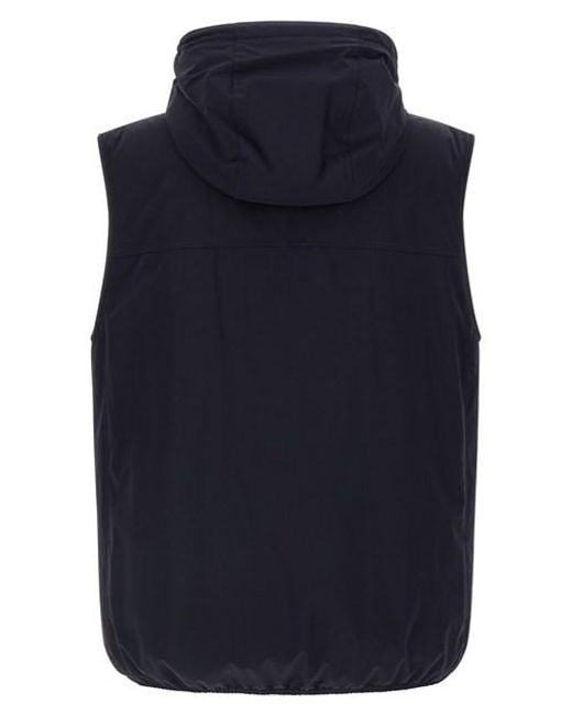 Gilet Con Cappuccio di Brunello Cucinelli in Blue da Uomo