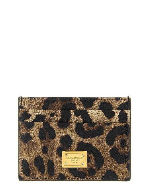 Dolce & Gabbana Gray Animal Print Card Holder