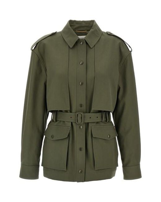 Trench Sahariana di Saint Laurent in Green