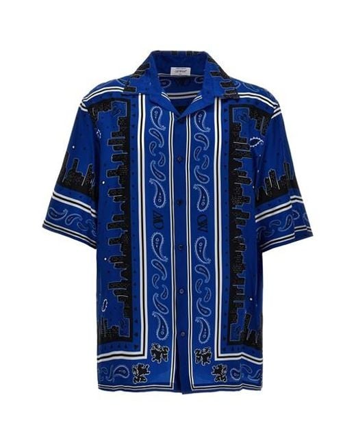 Off-White c/o Virgil Abloh Blue 'bandana' Shirt for men