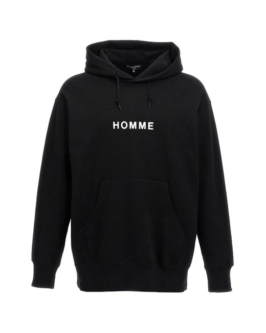 Comme Des Garçons Homme Black Logo Print Hoodie for men