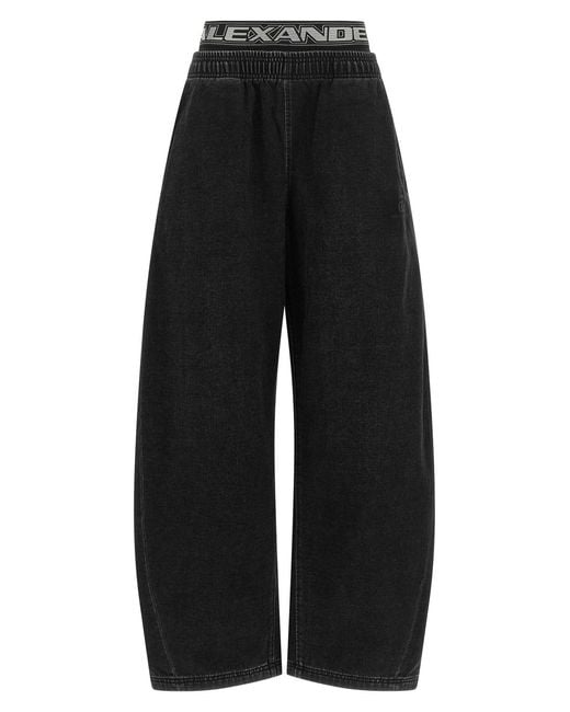Alexander Wang Black Denim Pants With Elastic