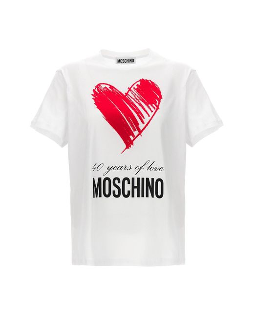 Moschino White T-Shirt "40 Years Of Love"