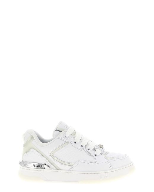 Versace White 'Biggie Basket' Sneakers