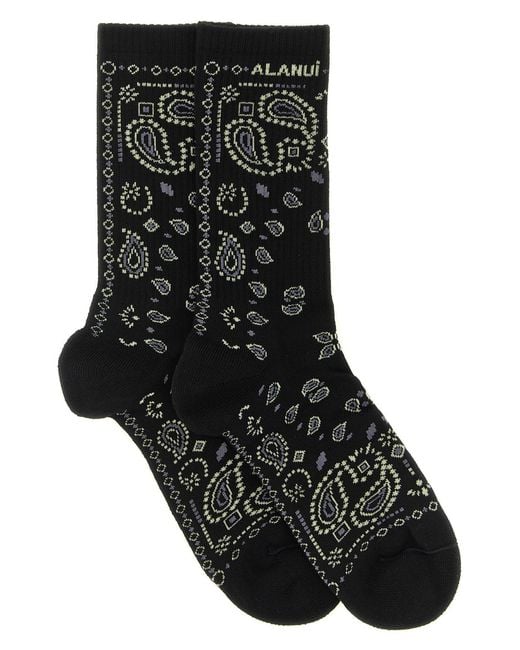 Alanui Black 'bandana' Socks