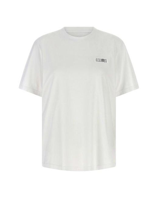 MM6 by Maison Martin Margiela White 'numeric Signature Mm6' T-shirt
