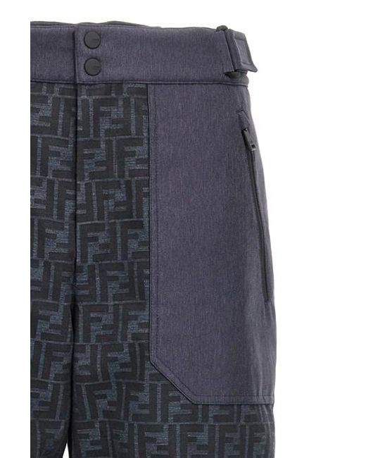 Pantalone da sci 'FF' di Fendi in Blue da Uomo