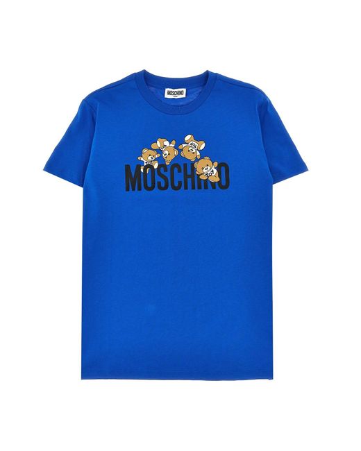 Moschino Blue Logo Print T-shirt